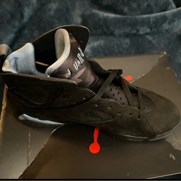NIKE AIR JORDAN 7 RETRO (BLACK/ CHAMBRAY/LIGHT GRAPHITE/ WHITE) - Picture 1 of 3